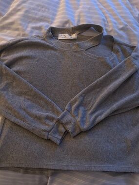 Women’s Gray One Shoulder Sweater